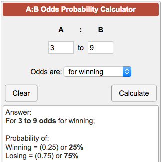 What does 3-1 odds mean in betting